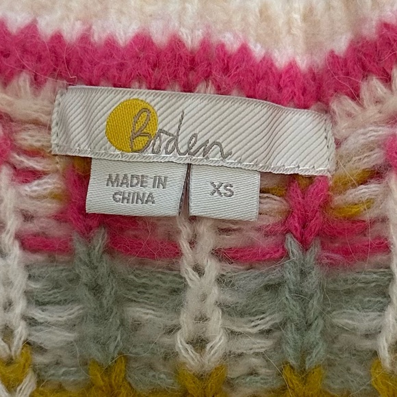 Boden Fair Isle Floral Sweater Vest Cream Pink Cottagecore Knit 51783 - Picture 9 of 15